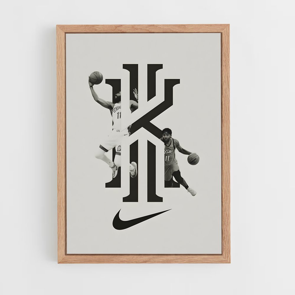 Poster Kyrie en Noir et Blanc – affiche Basketball (vue 4)